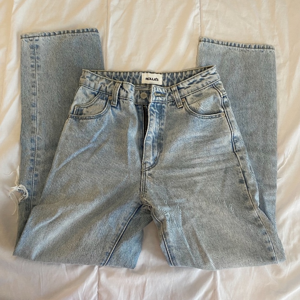 Rollas high rise straight jeans